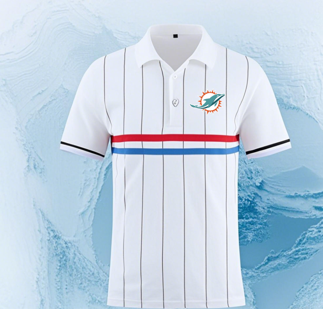 Miami Dolphins Men 2025 NFL polo T shirt